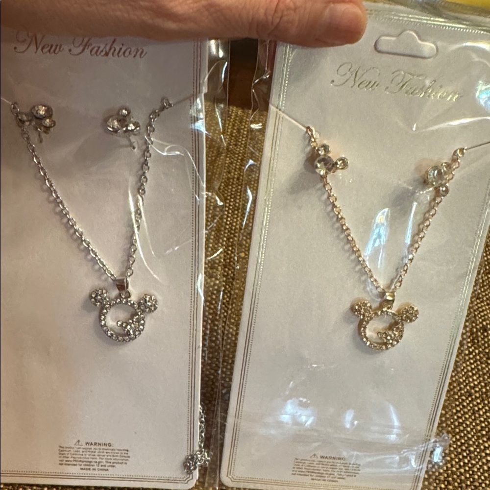 3248- Matt Fun Item- Micky Earrings and Necklace Set Price for 1 Set